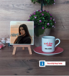 Sosyal Hizmet Uzmanı Fotoğraflı Dekoratif Taş, Ahşap Altlıklı Türk Kahvesi Fincanı Hediye (Model 6)