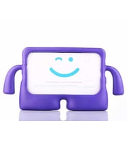 Ceponya iPad Pro 10.5 (7.Nesil) Figürlü Silikon Çocuk Tablet Stand Kılıf (Mor)