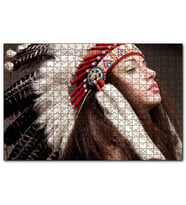 Cakapuzzle Kızılderili Erkek Savaşçı Görseli  Puzzle Yapboz MDF (Ahşap) (255 Parça)