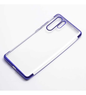 Huawei P30 Pro Kılıf İnce Köşeleri Renkli Şeffaf Silikon (Mavi)