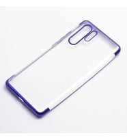 Huawei P30 Pro Kılıf İnce Köşeleri Renkli Şeffaf Silikon (Mavi)