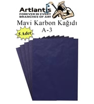 Karbon Kağıdı A3 5 Adet 29,7x42 cm Renkli Karbon Kağıdı Kopya Kağıdı Transfer Kağıdı (Mavi)