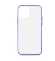 iPhone 12 Mini Kılıf Mat Yüzey Renkli Kenar Silikon (Mor)