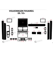 Meriç Volkswagen Touareg Ön Torpido Kaplama Maun 24 Parça 2010-› (Piano Black)