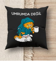 BK Gift Esprili Premium Kumaş Siyah Kırlent Yastık, Ev Hediyesi, Ev Dekorasyonu, Dekoratif Hediye (Model 12)