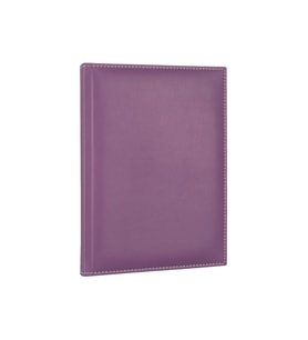 Deri Defter Günlük Journal Ajanda Tarihli Çizgili 168 Yaprak Rainbow Vegan 17X24 cm (Lila)