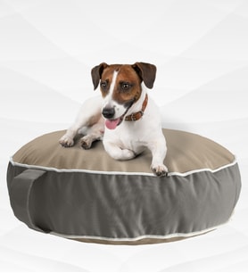 XPERMATE Fermuarlı Kedi Köpek Minderi Yıkanabilir Kedi Minderi Yuvarlak Kedi Yatağı ve Köpek Yatağı Su itici Kumaş 60x15 cm Pembe (Bej-Grı)