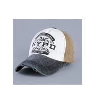 Şapka Unisex Nypd Şapka Beyzbol Eskitme Şapka Cap Kep Mevsimlik Şapka (Siyah-Haki)