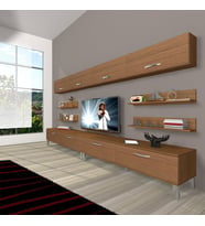 Decoraktiv Eko 360Y Slm Krom Ayaklı Tv Ünitesi Tv Sehpası (Ceviz)