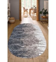 Dijital Baskılı Kaymaz Taban Yıkanabilir Oval Salon Halısı Mutfak Halısı Yolluk NDO-SD-404 (Vizon)