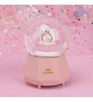 Tektaş Temalı  Işıklı püskürtmeli Kar Küresi (Pembe)