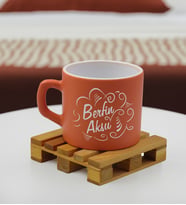BK Gift Kişiye Özel İsimli Renkli Middle Çay & Kahve Fincanı-6(14 Renk Seçeneği), Arkadaşa Hediye, Sevgiliye Hediye, Doğum Günü Hediyesi (Somon)