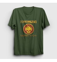 Presmono Unisex Beyaz Conspiracy The Offspring T-Shirt 177001tt (Haki)