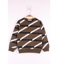 Toontoy Erkek Çocuk Toontoy Şeritli Sweatshirt (Haki)