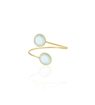 Kadir Jewellery 22 Ayar Altın Kaplama Zirkon Taşlı Ayarlanabilir Trend Bilezik (Açık Mavi)