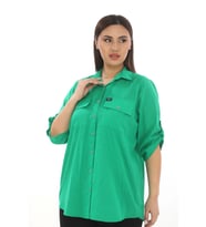 %100 Cotton Büyük Beden Natural Gömlek