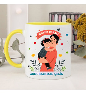 Canım Babam Babalar Günü Hediyesi Kupa Bardak (Sarı)