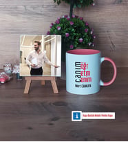 Öğretmene Hediye Fotoğraflı Dekoratif Taş, Kupa Bardak Beyaz Hediye (Model 6)