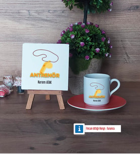 Antrenör Dekoratif Taş, Türk Kahvesi Fincanı Kırmızı İsme Özel Hediye (Model 6)