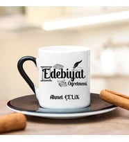 Edebiyat Öğretmeni Türk Kahvesi Fincanı (Siyah)