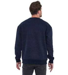 Adams Erkek 3 İplik Oversize Sweatshirt (Kırmızı-Lacivert)