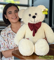 Özgüner Oyuncak 80 - 90 Cm Büyük Ayıcık (%100 Yerli) (Krem)