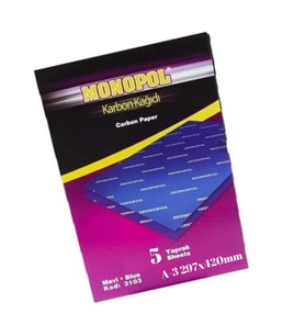 Karbon Kağıdı A3 5 Adet 1 Paket Monopol Karbon Kağıdı Renk Seçeneği A-3 5 Adet 1 Paket (Mavi)