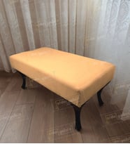 Ayak Ucu Kapı Önü Antre Düz Bench Puf Orta Sehpa Siyah Ayak (120*45) (Vizon)
