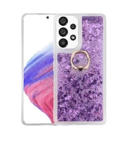 Galaxy A53 5G Kılıf Zore Milce Simli Pullu Yüzüklü Kılıf (Mor)