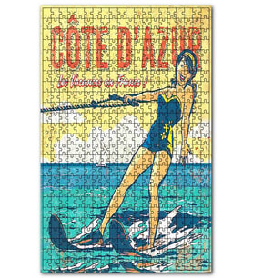 Cakapuzzle Denizde Sörfçü Kadın Afişi Görseli Puzzle Yapboz MDF (Ahşap) (500 Parça)