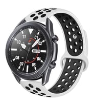 Huawei Watch 3 / 3 Pro Kordon Delikli Spor Kordon (Beyaz-Siyah)