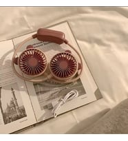 1 Adet Mini Asılı Boyun Fanı USB Ayarlanabilir Klima Boyun Bandı Fanları Açık Taşınabilir (Pembe)