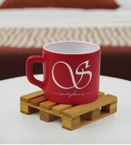 BK Gift Kişiye Özel İsimli Renkli Middle Çay & Kahve Fincanı-5(14 Renk Seçeneği), Arkadaşa Hediye, Sevgiliye Hediye, Doğum Günü Hediyesi (Kırmızı)