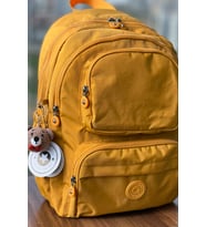 Nemo Bags Orta Boy Okul Çantası Laptop ve Seyahat Sırt Çantası Su Geçirmez Ayıcık Anahtarlık Hediyeli (Sarı)