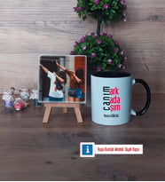Arkadaşa Hediye Fotoğraflı Dekoratif Taş, Kupa Bardak Beyaz Hediye (Model 11)