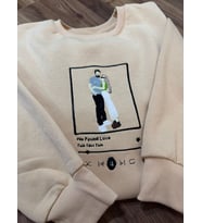 Özel Spotify Kod Sweatshirt, taranabilir kod müzik kazak, kişiselleştirilmiş müzik çalar, fotoğraflı özelleştirilmiş çalma listesi, müzik severlere özel hediyeler (Krem)