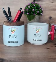 Pilot Hediye Sepeti Kupa Bardak T Kulplu, Kalemlik Hediyeleri Pilota  Hediye (Model 1)