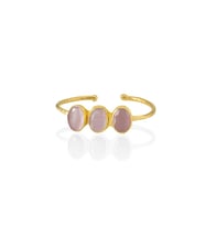 Kadir Jewellery 22 Ayar Altın Kaplama Zirkon Taşlı Ayarlanabilir Trend Bilezik (Pembe)