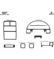 Meriç® Suzuki Swift Ön Torpido Kaplama Maun 8 Parça 1991-1996 (Karbon)
