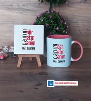 Öğretmene Hediye Dekoratif Taş, Kupa Bardak Kırmızı Hediye (Model 5)