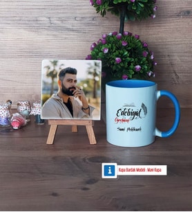 Edebiyat Öğretmeni Fotoğraflı Dekoratif Taş, Kupa Bardak Beyaz Hediye Öğretmenler Günü Hediyesi (Model 4)