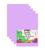 Fon Kartonu 50x70 cm 120 gr 5 Adet 50*70 cm Renkli Fon Kartonu Kağıdı 120 Gr Okul Sınıf Etkinlik Kreş Okul Öncesi (Lila)