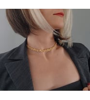 Top Zincir Model Örme Çelik Zincir Konsept Silver Gold Altın Kaplama Renk Kolye (Gold)