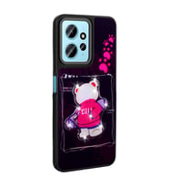 Xiaomi Redmi Note 12 4G Kılıf Parlayan Kabartmalı İkonik Figürlü Amas Silikon Kılıf (Siyah)