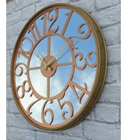 Markakanvas Metal Kasa AYNALI Duvar Saati  ( Çap 50 cm -Çap 80 cm ) (Bakır)