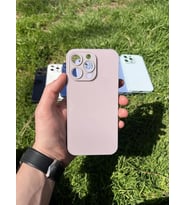 İphone 15 Pro Max Uyumlu Parlak Premium Renkli Cam Telefon Kılıfı (Gri)