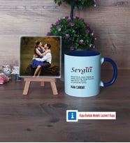 Sevgiliye Hediye Fotoğraflı Dekoratif Taş, Kupa Bardak Beyaz Hediye (Model 3)