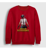Presmono Unisex Beyaz Cover Pubg Sweatshirt 30315tt (Kırmızı)
