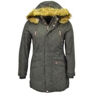 Kadın Spor Kanvas Kapüşonlu Parka M5300 BGL-ST03986 (Haki)