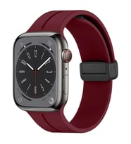 Microsonic Apple Watch Series 10 46mm Kordon Ribbon Line Turuncu Siyah (Bordo)